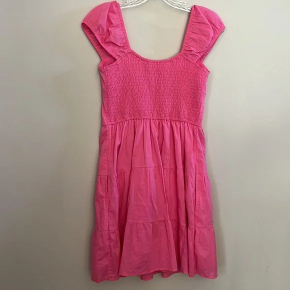 Hollister Babydoll Smock Bright Pink Mini Dress | S - Picture 3 of 7